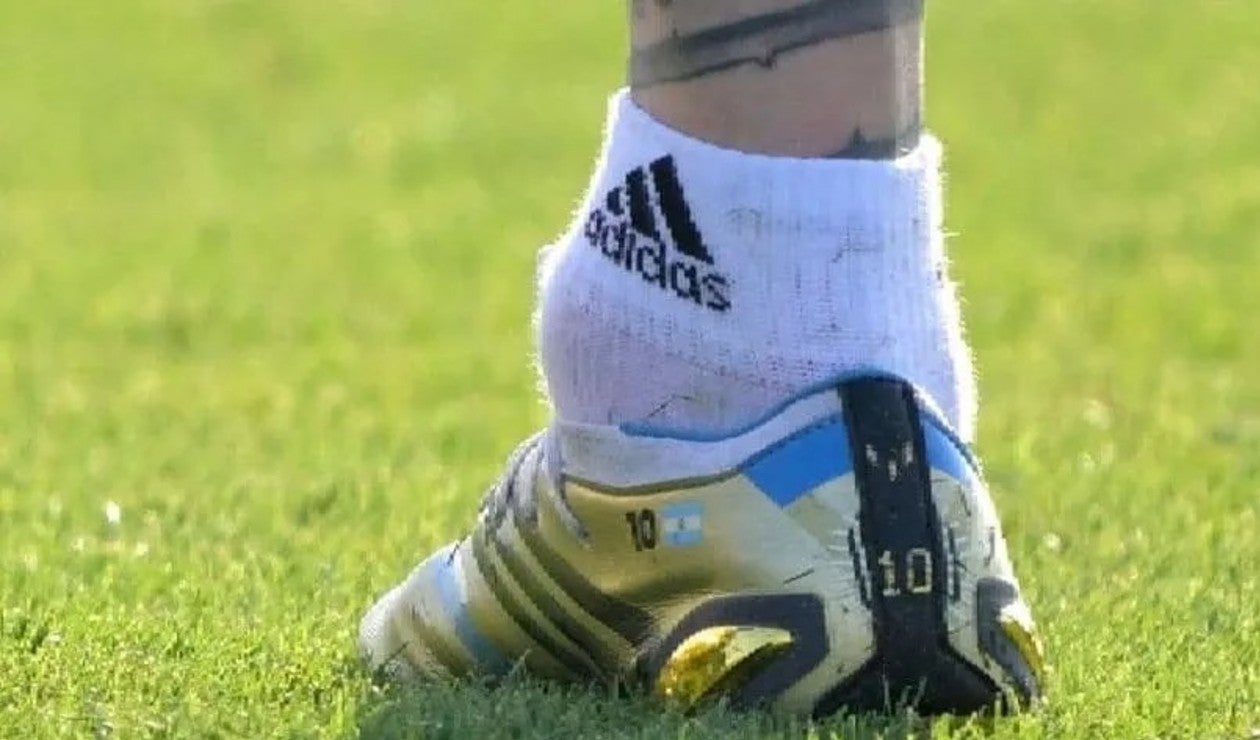 Tobillo de Messi en entrenamiento con la Selección de Argentina