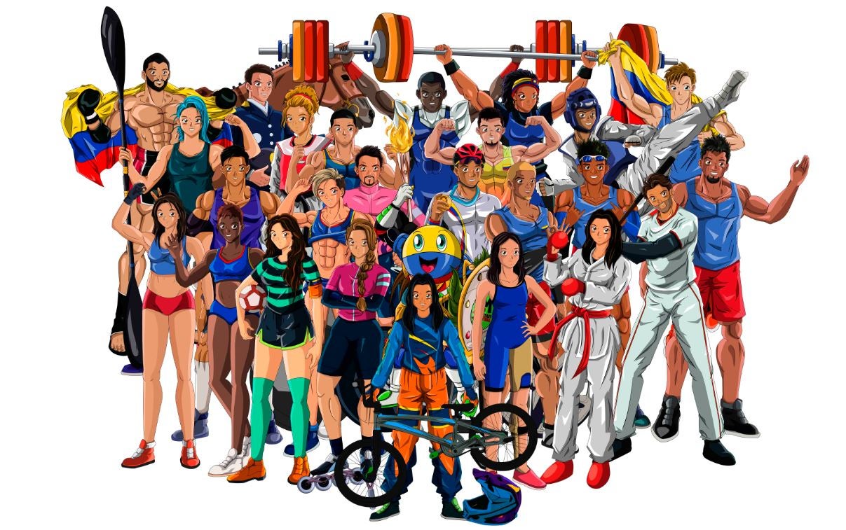 Deportistas colombianos versión anime