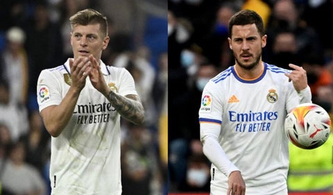 Toni Kroos y Eden Hazard