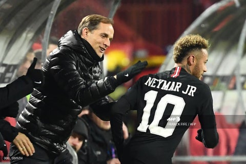 Thomas Tuchel y Neymar JR - PSG
