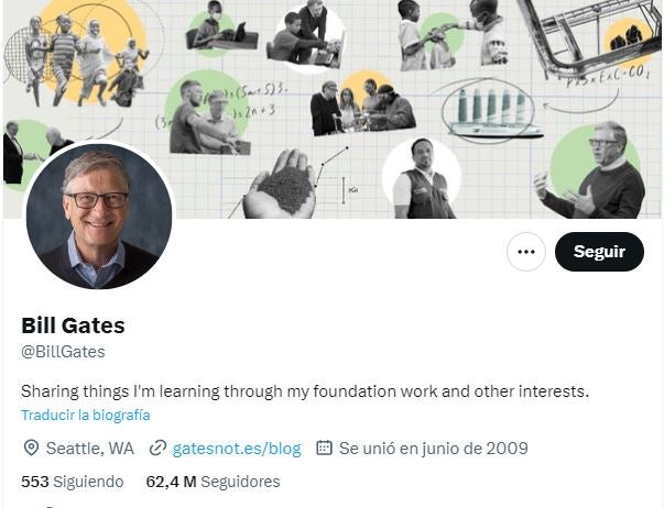 Twitter de Bill Gates
