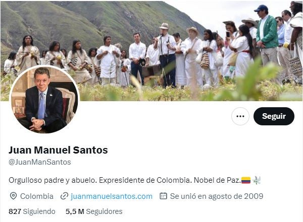Twitter de Juan Manuel Santos