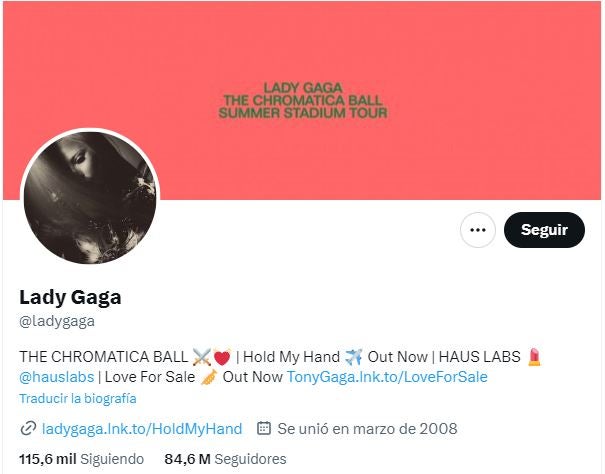 Twitter de Lady Gaga