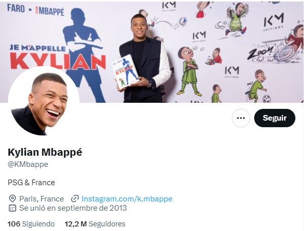 Twitter de Mbappé