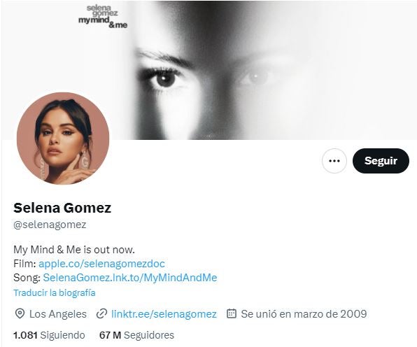 Twitter de Selena Gómez