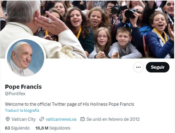 Twitter del papa Francisco