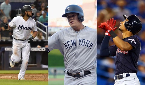 Giovanny Urshela, Jorge Alfaro y Óscar Mercado