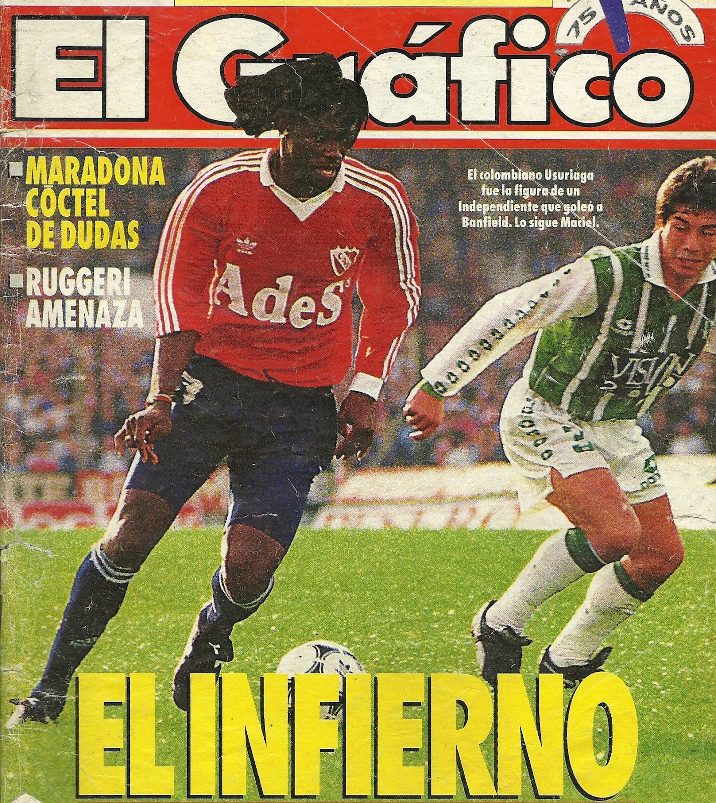 El 'Palomo' Usurriaga en la portada de El Gráfico