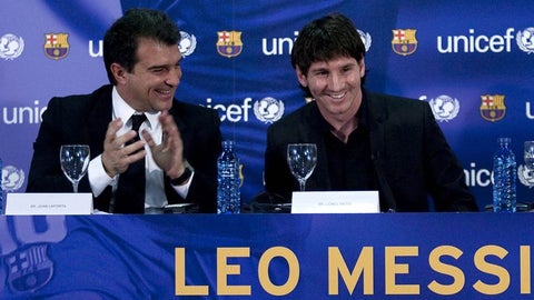 Joan Laporta y Lionel Messi - Barcelona