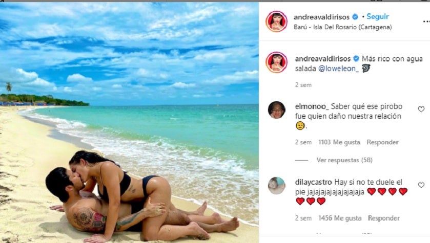 Andrea Valdiri y su novio Lowe León 