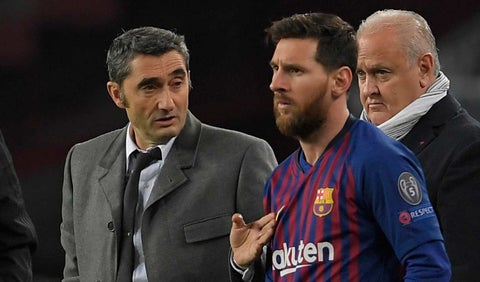 Ernesto Valverde y Lionel Messi