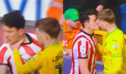 Video de jugador que encara a rival y termina besándolo