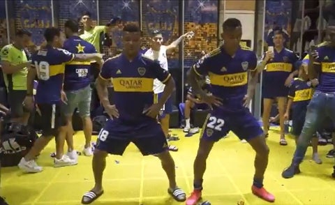 Fabra y Villa celebraron con baile el campeonato de Boca Juniors