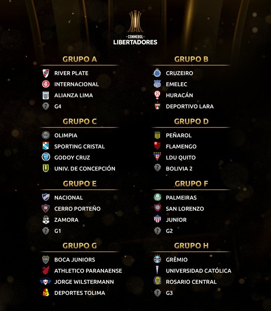 Copa Libertadores 2019, fase de grupos