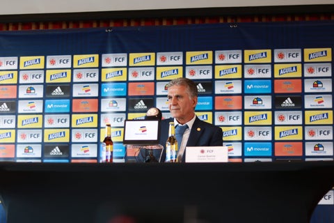 Carlos Queiroz anunciando la convocatoria de Colombia para los partidos ante Japón y Corea del Sur.