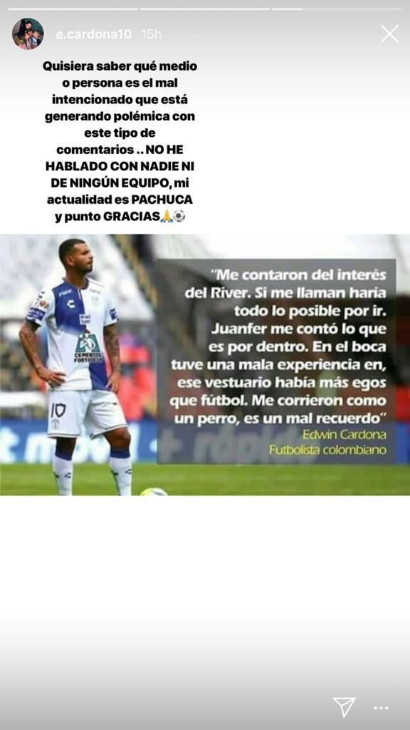 El mensaje de Edwin Cardona negando que esté interesado en jugar en River Plate