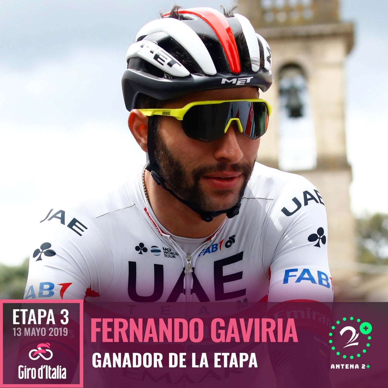 Fernando Gaviria, ganador de la tercera etapa del Giro de Italia