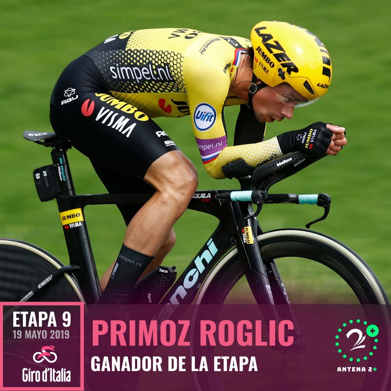 Primoz Roglic ganó la novena etapa del Giro de Italia