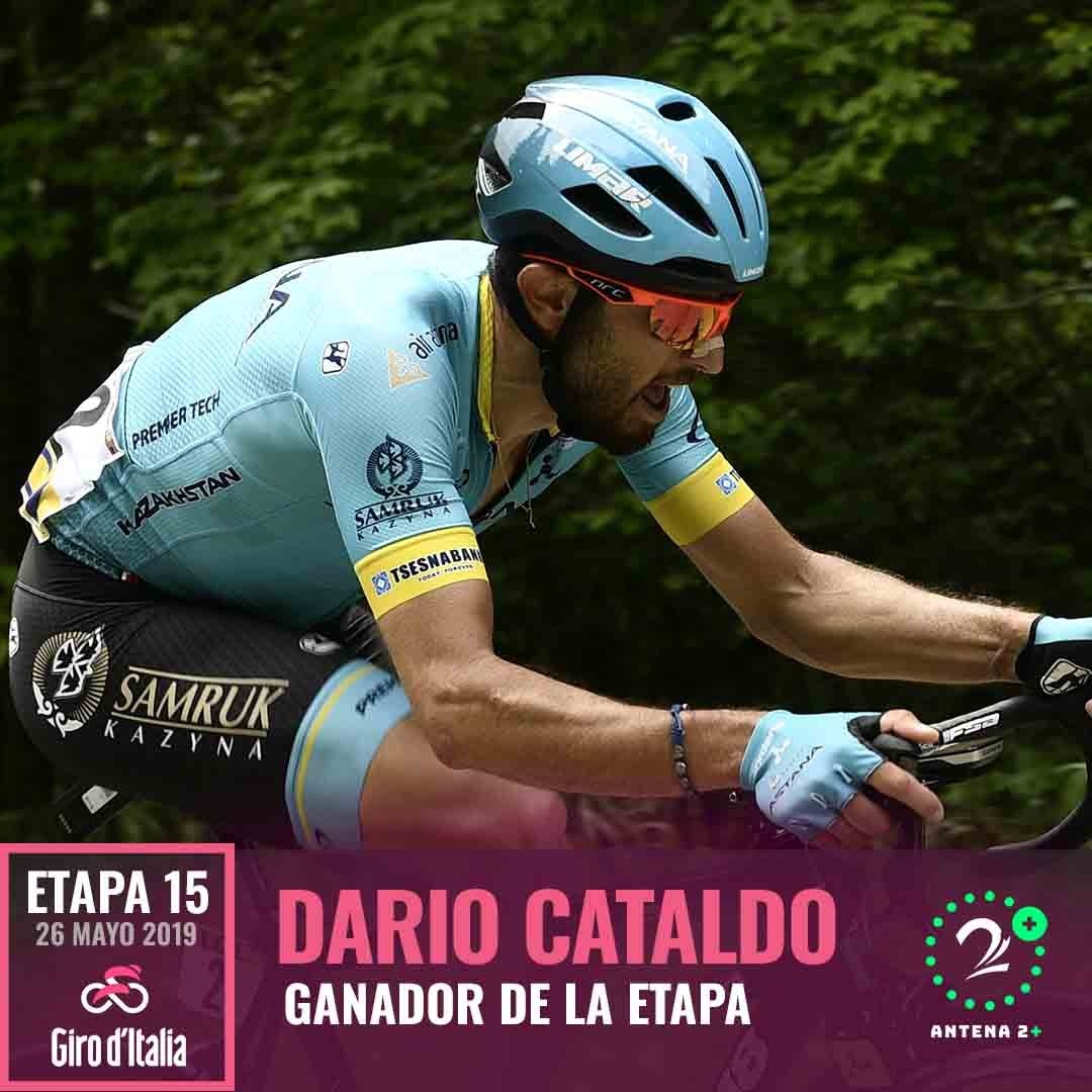 Darío Cataldo, ganador de la etapa 15 del Giro de Italia 2019