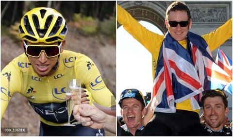 Egan Bernal y Bradley Wiggins