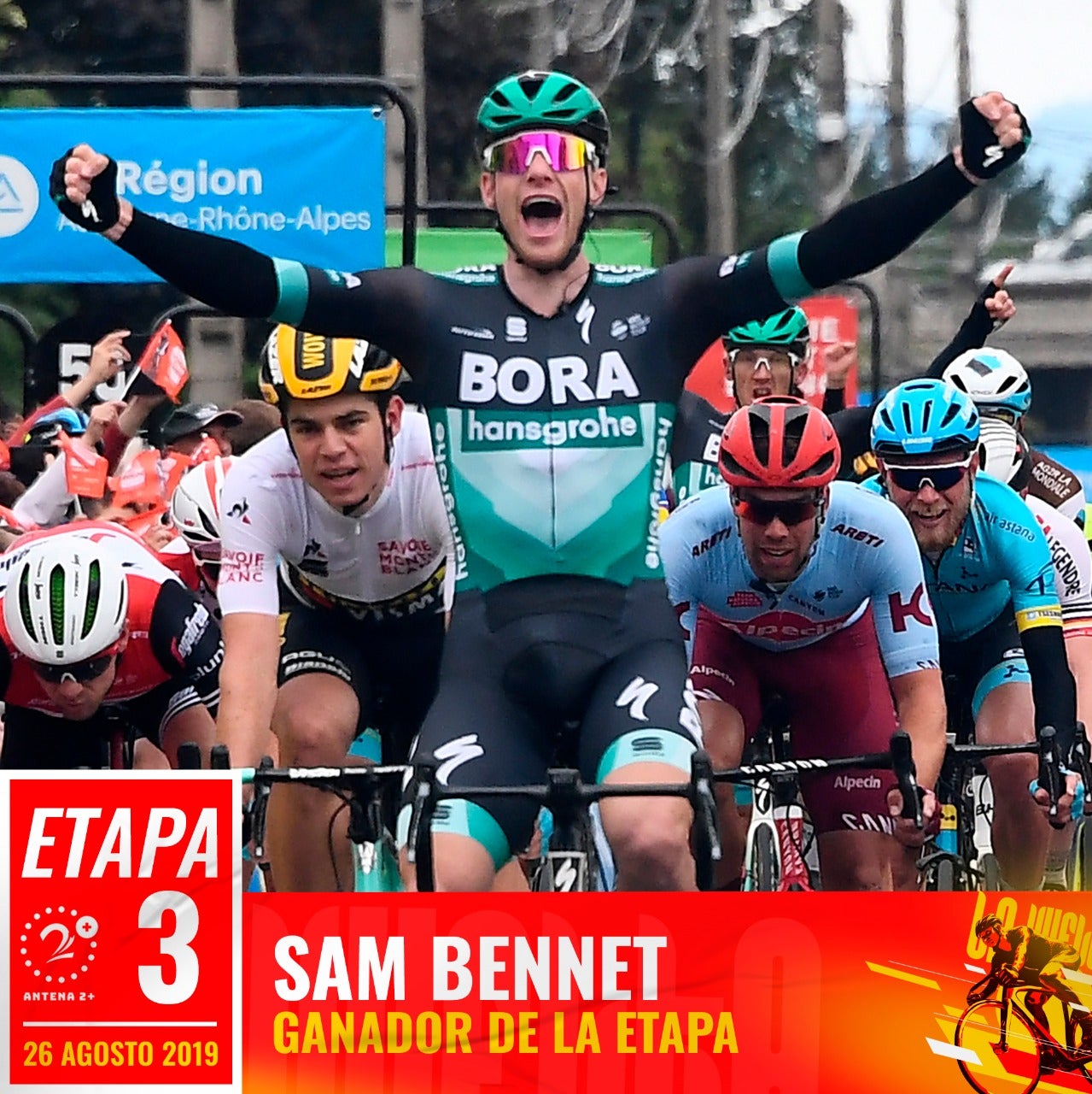 Sam Bennett ganó la tercera etapa de la Vuelta a España