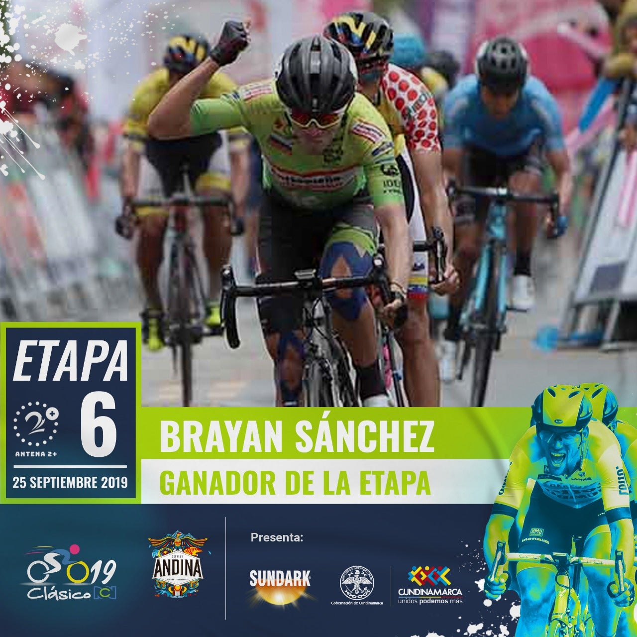 Brayan Sánchez ganó la etapa 6 del Clásico RCN