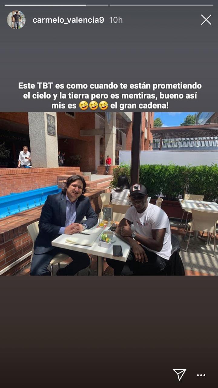 Carmelo Valencia con Cadena