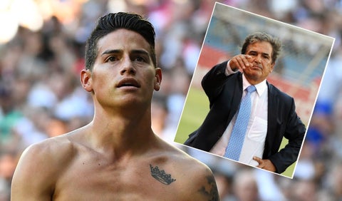 James Rodríguez y Jorge Luis Pinto