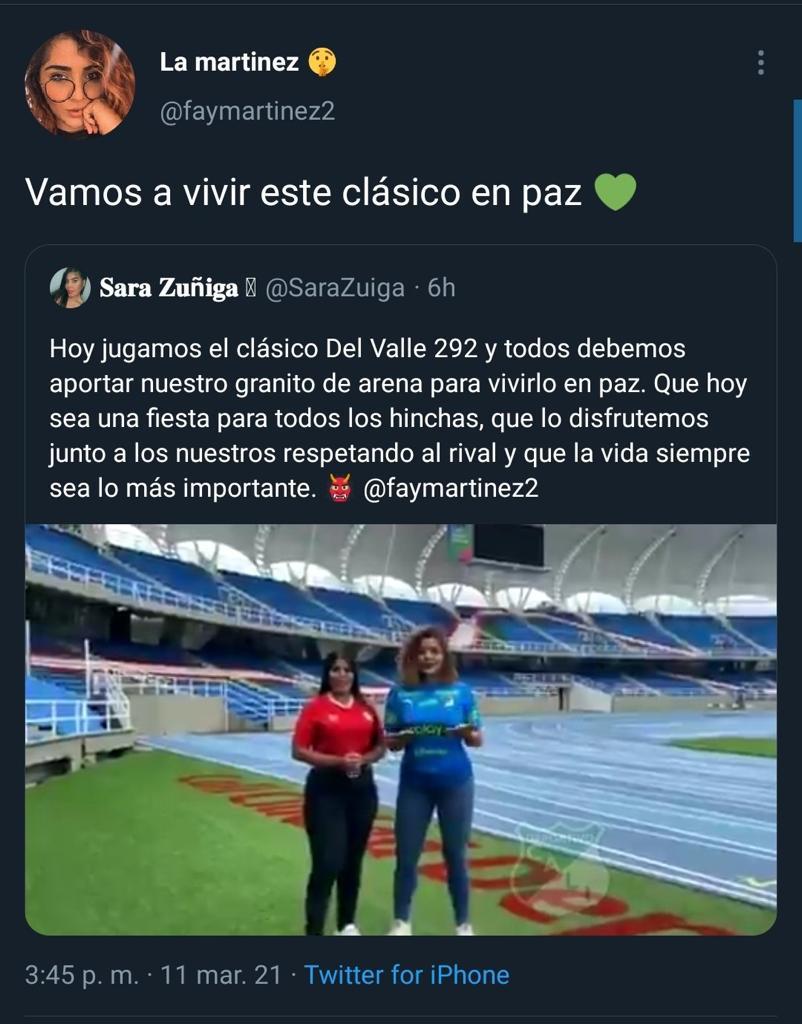 Captura de pantalla Twitter @faymartinez2