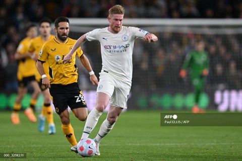 Kevin De Bruyne en el triunfo del City ante Wolves.