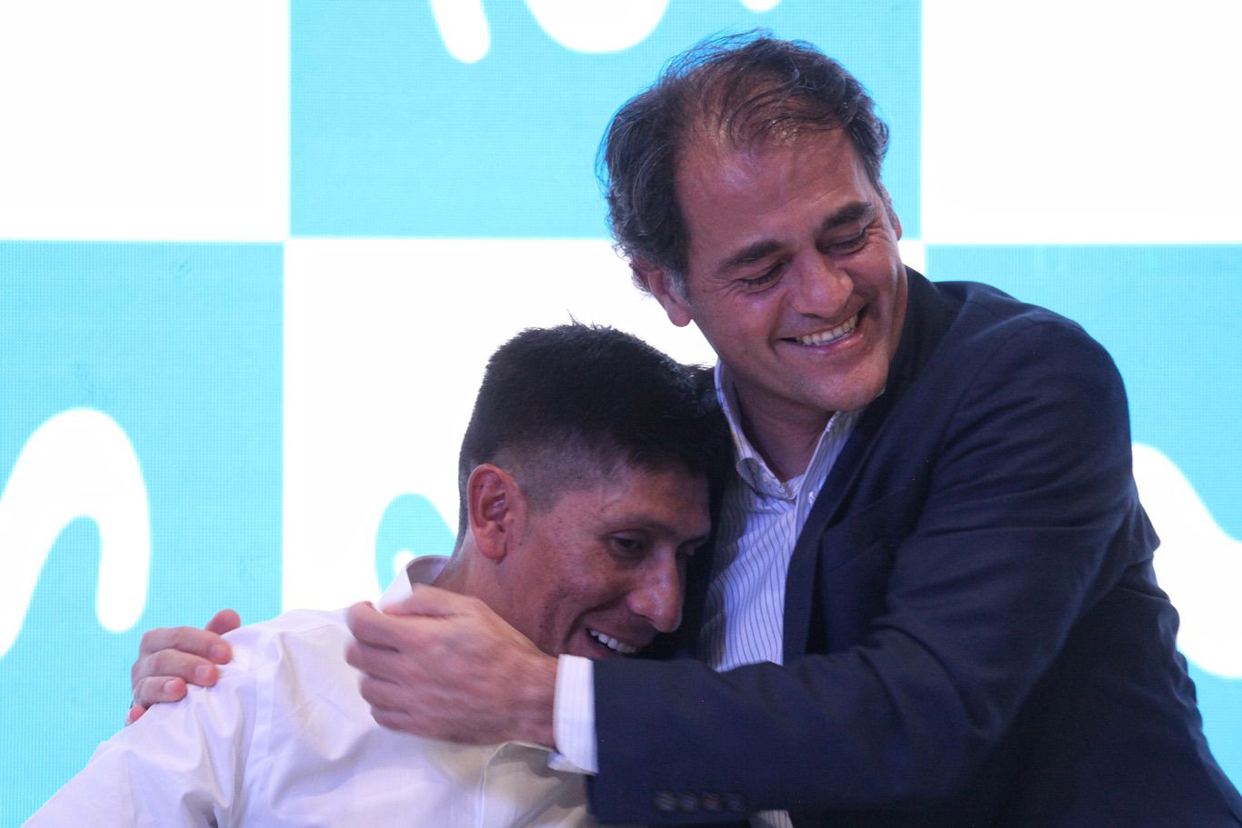 Nairo Quintana en rueda de prensa de presentación con el Movistar