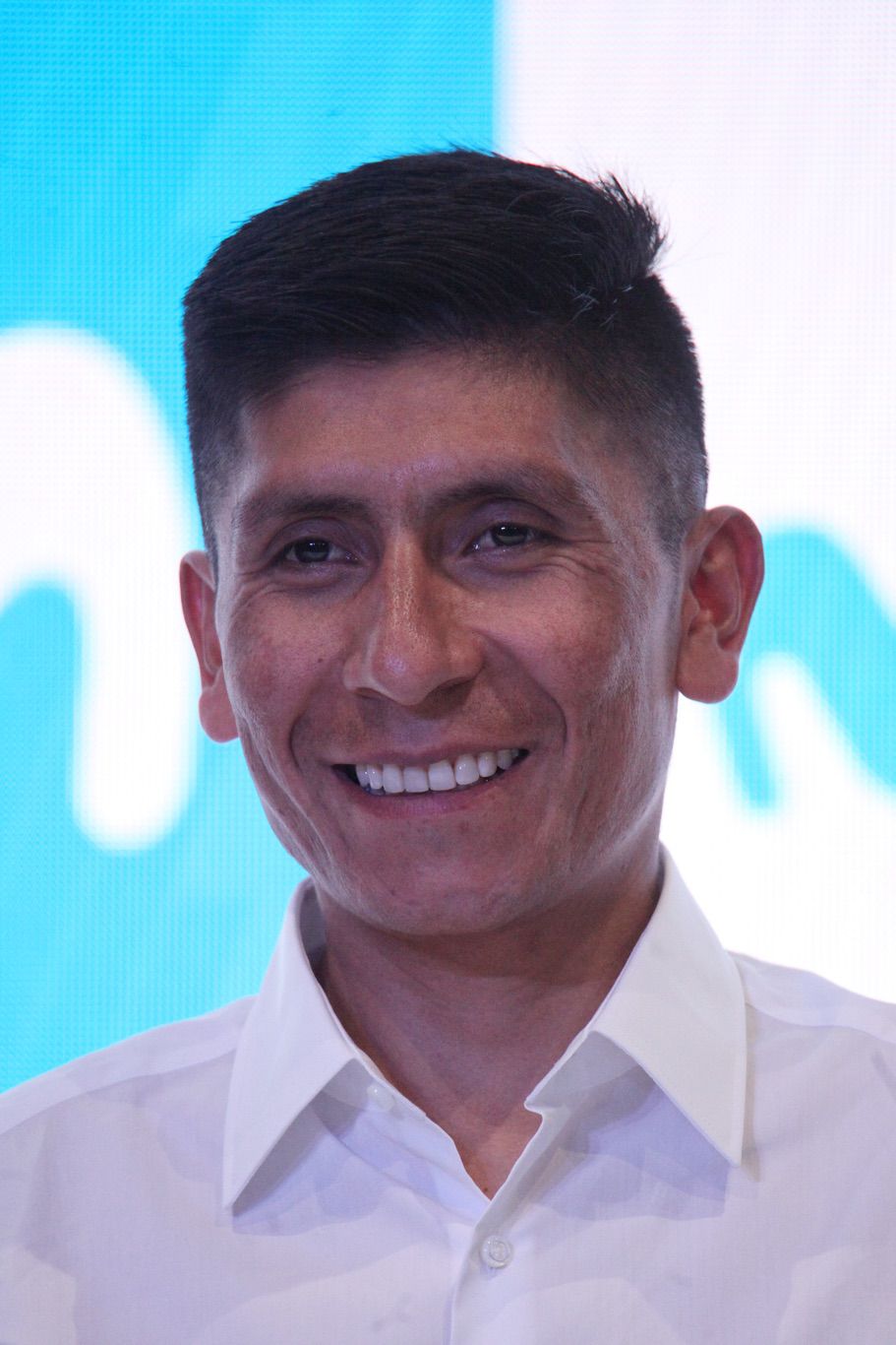 Nairo Quintana en rueda de prensa de presentación con el Movistar