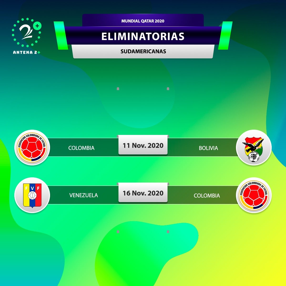 Selección Colombia, Eliminatorias Catar 2022, Calendario
