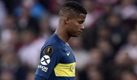 Wilmar Barrios, al momento de ser expulsado de la final de la Libertadores ante River