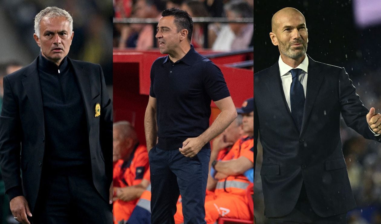 Collage con Zidane, Xavi y Mourinho