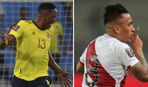 Yerry Mina y Christian Cueva