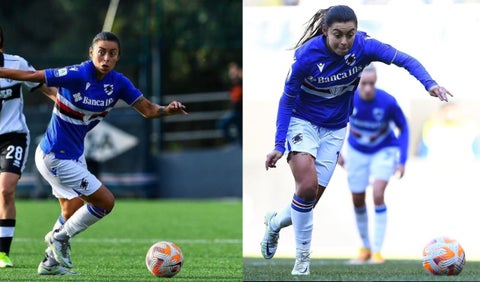 Yoreli Rincón jugando con la Sampdoria